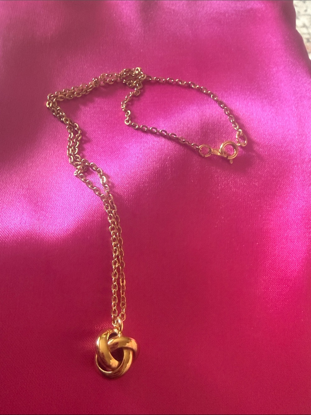 Napier Gold Knot Pendant Necklace on Gold Chain